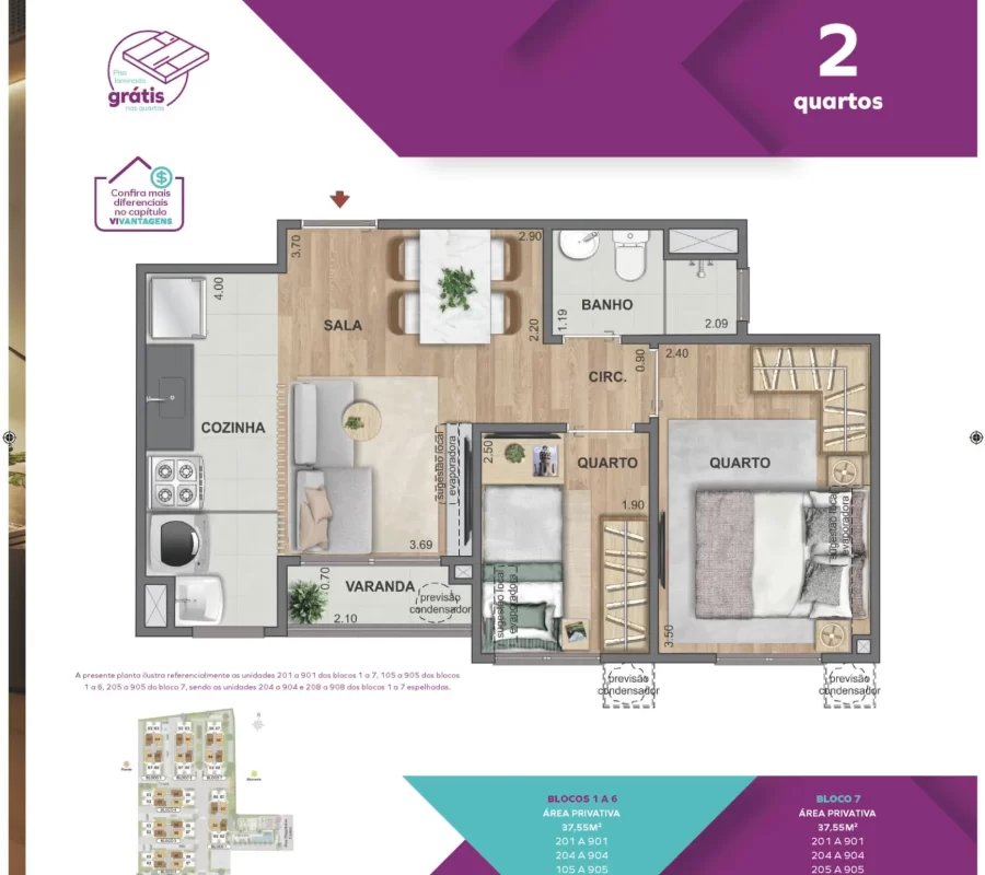 VIvaz Planta 2 Quartos